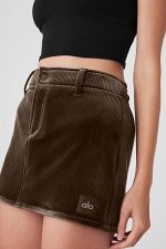 Alo Ribbed Velour Baller Mini Skirt - Imagen 1